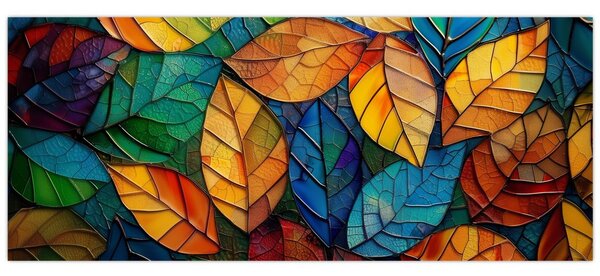 Obraz - Mozaika z listov (120x50 cm)