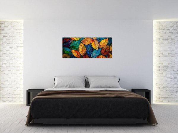 Obraz - Mozaika z listov (120x50 cm)