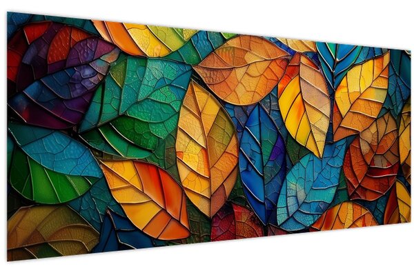 Obraz - Mozaika z listov (120x50 cm)