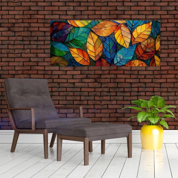 Obraz - Mozaika z listov (120x50 cm)