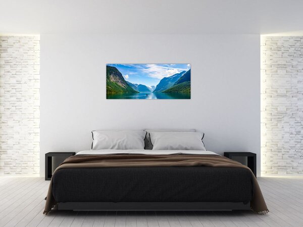 Obraz - Jazero Lovatnet (120x50 cm)