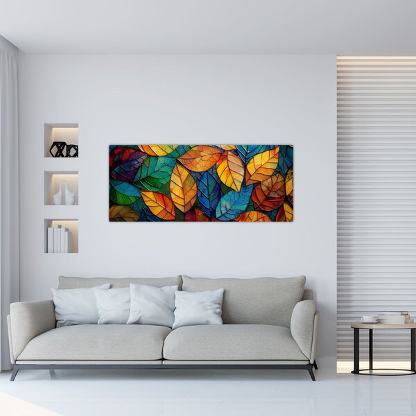 Obraz - Mozaika z listov (120x50 cm)