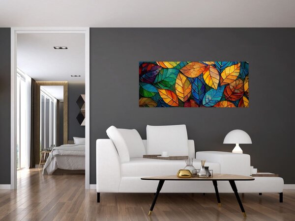Obraz - Mozaika z listov (120x50 cm)