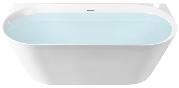 Vaňa k stene lesklá biela akrylátová 170 x 79 cm klasická povrchová úprava moderný štýl kúpeľňa