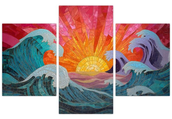 Obraz - Mozaika vĺn (90x60 cm)