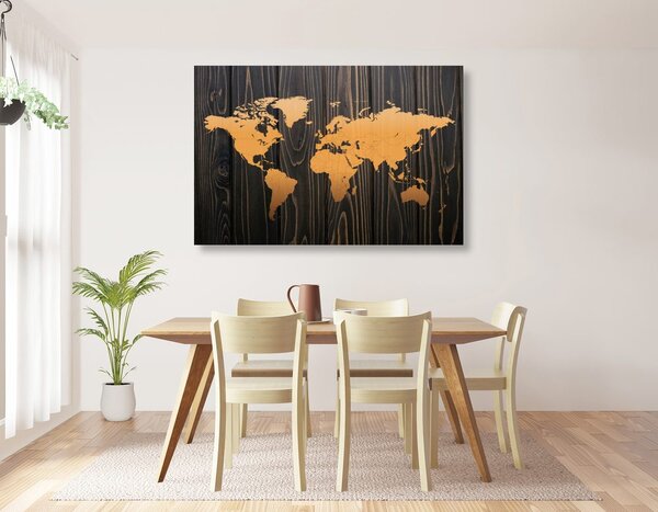 Obraz na korku oranžová mapa na dreve