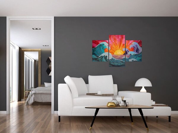 Obraz - Mozaika vĺn (90x60 cm)