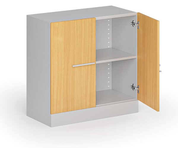 Kovová spisová skriňa s drevenými dverami, demontovaná, 800 x 800 x 400 mm, buk