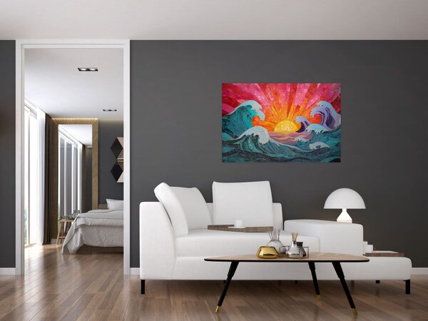 Obraz - Mozaika vĺn (90x60 cm)
