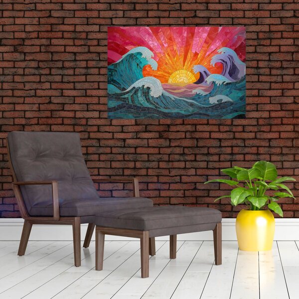 Obraz - Mozaika vĺn (90x60 cm)