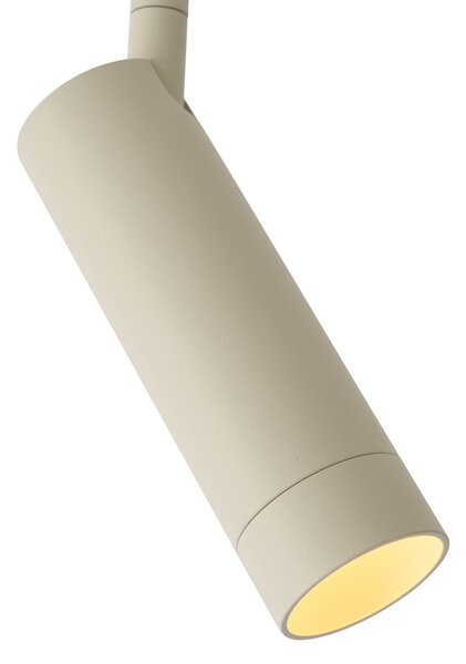 Moderný reflektor béžový s bielym adaptérom pre 1-fázový koľajnicový systém GU10 35mm - Iconic Jeana Luxe