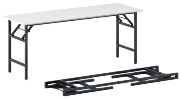 Konferenčný stôl FAST READY, 170x50 cm, čierna podnož, biela