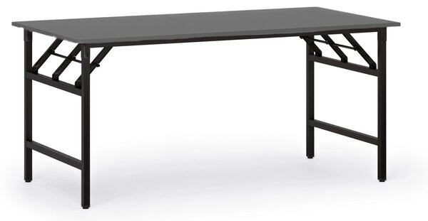 Konferenčný stôl FAST READY, 160x80 cm, čierna podnož, grafit