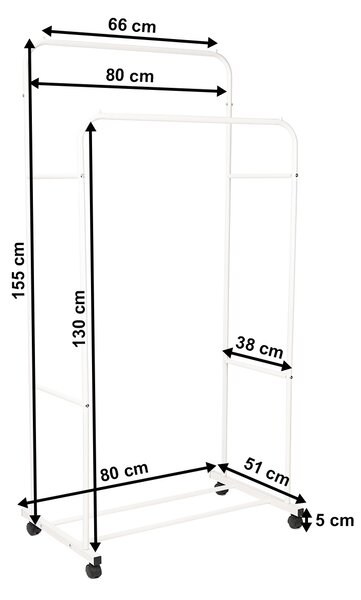 4Home Vešiak na oblečenie na kolieskach Garment