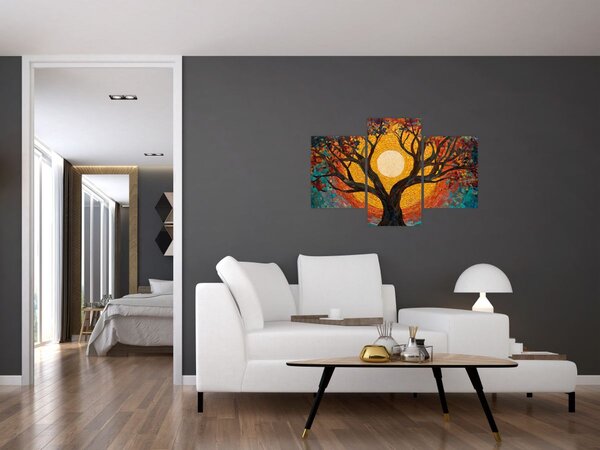 Obraz - Slnko v korune stromu života (90x60 cm)