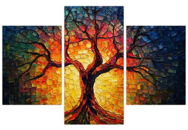 Obraz - Strom života v mozaike (90x60 cm)