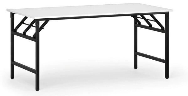 Konferenčný stôl FAST READY, 160x80 cm, čierna podnož, biela