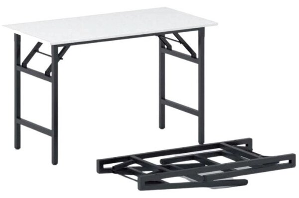 Konferenčný stôl FAST READY, 120x60 cm, čierna podnož, biela