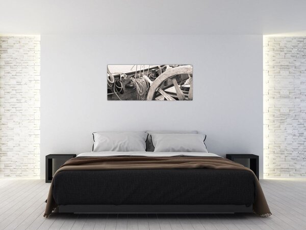 Obraz - Kormidlo plachetnice (120x50 cm)