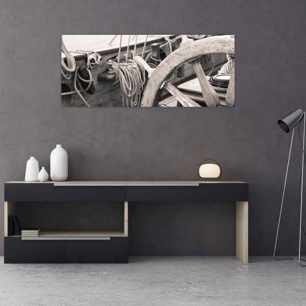 Obraz - Kormidlo plachetnice (120x50 cm)