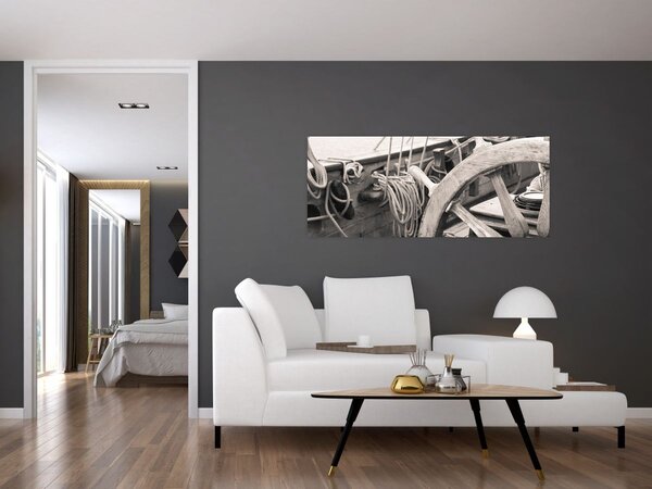 Obraz - Kormidlo plachetnice (120x50 cm)