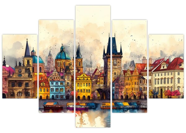 Obraz - Jeseň v maľovanom meste (150x105 cm)