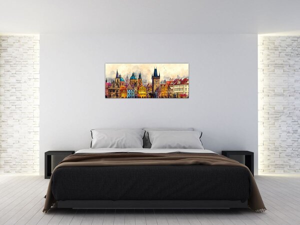 Obraz - Jeseň v maľovanom meste (120x50 cm)