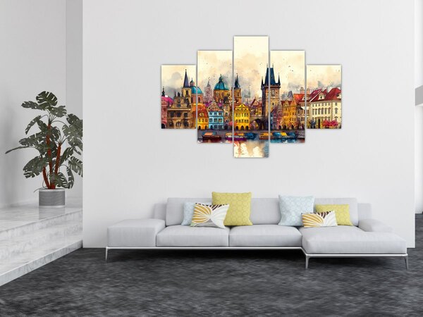 Obraz - Jeseň v maľovanom meste (150x105 cm)
