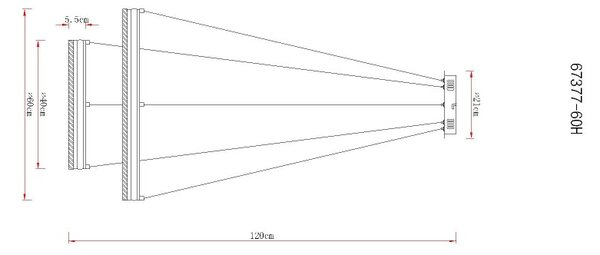 Globo 67377-60H LED závesné stropné svietidlo FRANCINE | 60W integrovaný LED zdroj | 5780lm | 2700-6000K