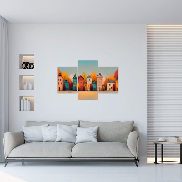 Obraz - Jesenná dedina (90x60 cm)