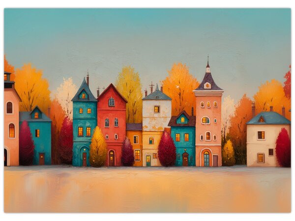 Obraz - Jesenná dedina (70x50 cm)