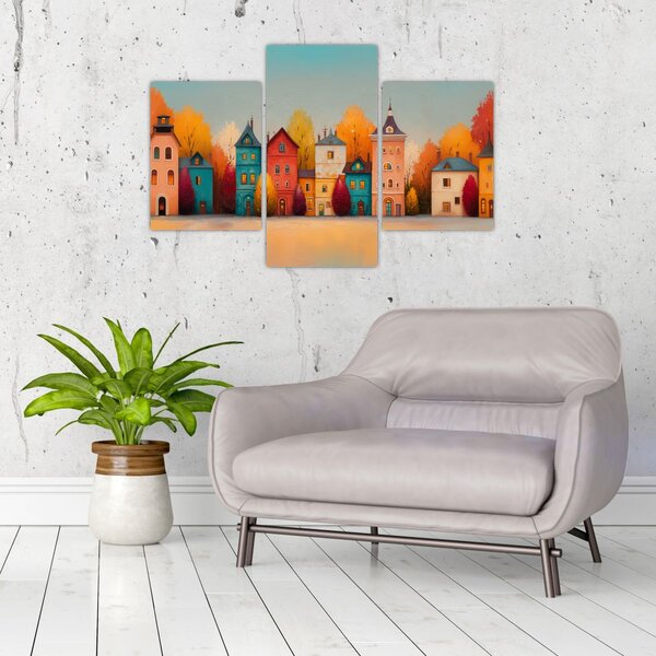 Obraz - Jesenná dedina (90x60 cm)