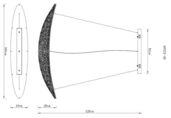 Globo 68524-40 LED závesné stropné svietidlo KRISTALLA | 40W integrovaný LED zdroj | 3400lm | 2700-6000K