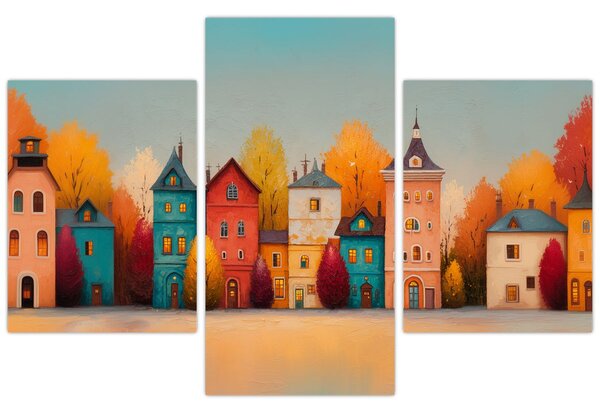 Obraz - Jesenná dedina (90x60 cm)