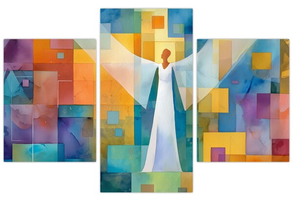 Obraz - Geometrický anjel (90x60 cm)