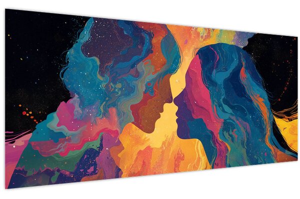 Obraz - Vesmírna láska (120x50 cm)