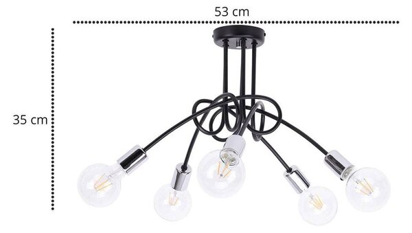 Stropné svietidlo Edison, výber z 3 farieb, ch