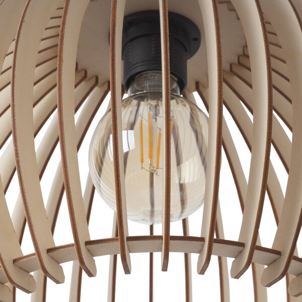 Závesné svietidlo Timber 6, 1x drevené tienidlo, (fi 32 cm)