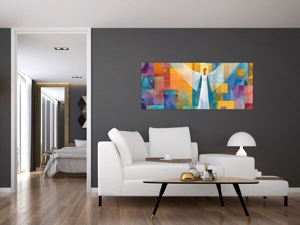 Obraz - Geometrický anjel (120x50 cm)