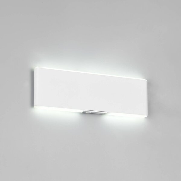 LED akumulátorové nástenné svetlo Conchita, šírka 22 cm, biela, kov,, Biela / opálová, Obývacia izba / jedáleň, kov, Moderný, Nástenné svietidlo