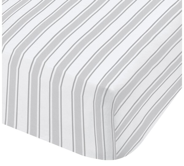 Sivo-biela bavlnená plachta Bianca Check And Stripe, 135 x 190 cm
