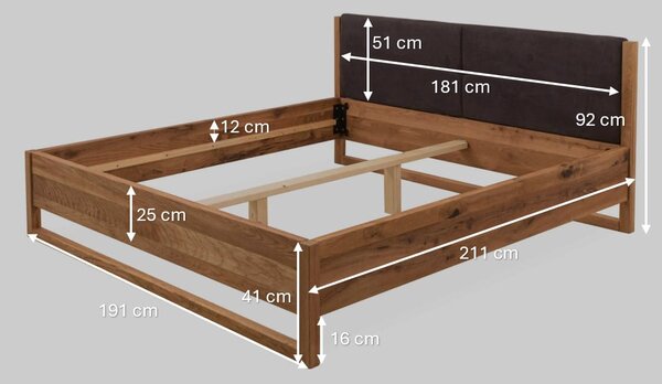 Manželská posteľ z masívu 180x200 Zara