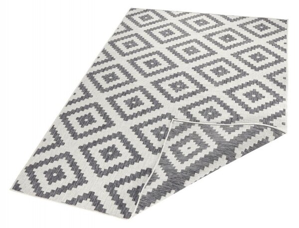 NORTHRUGS Kusový koberec Twin-Wendeteppiche 103132 grau creme – na von aj na doma - 200x290 cm