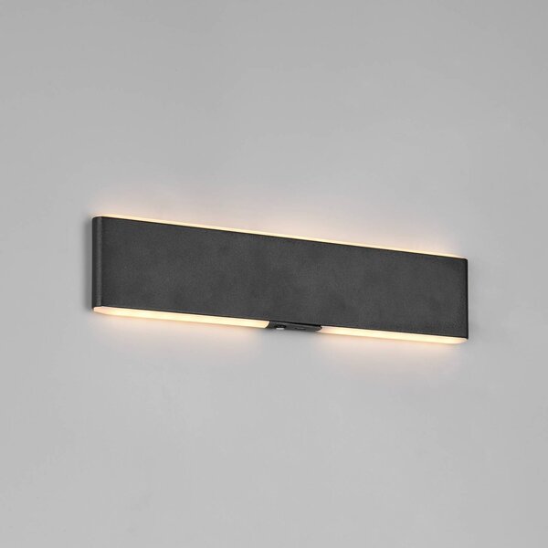 Trio Lighting LED akumulátorové nástenné svetlo Conchita, šírka 32 cm, čierna, kovová, Čierna, Obývacia izba / jedáleň, kov, Moderný, Nástenné svietidlo