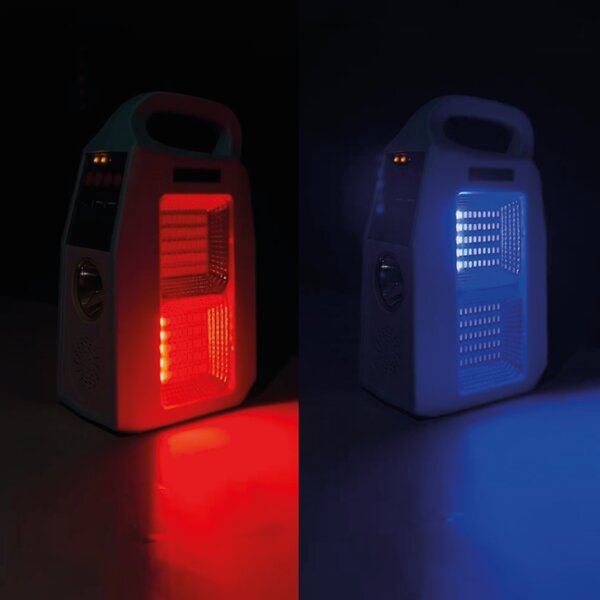 Multifunkčná solárna LED lampa s reproduktorom a powerbankou Kemp