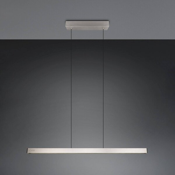 LED závesné svietidlo Donegal, niklová farba, dĺžka 150 cm,, Hliník / sivá / zinok, Obývacia izba / jedáleň, kov, Moderný, Závesné svietidlo