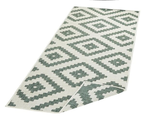 Hanse Home , Kusový koberec Twin-Wendeteppiche 103131 grün creme – na von aj na doma, 80x350, zelená, chodba / predsieň