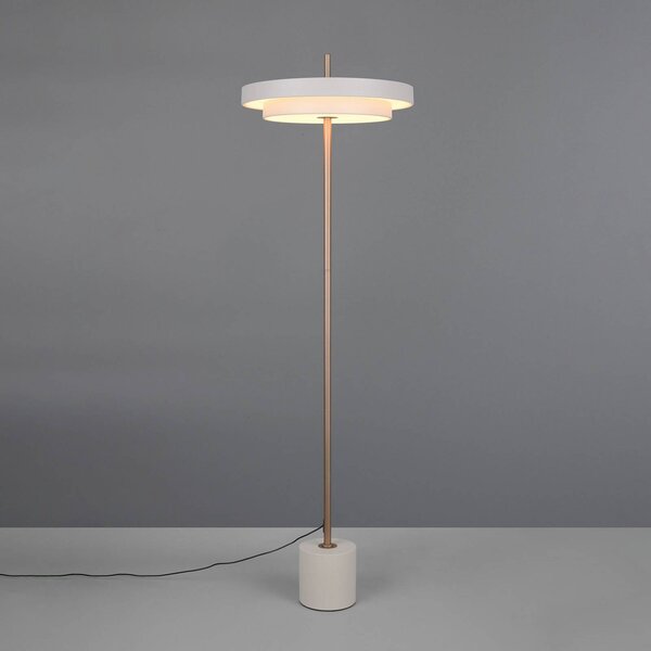LED stojacia lampa Keaton, svetlošedá, výška 138 cm, kov,, Hliník / sivá / zinok, Obývacia izba / jedáleň, kov