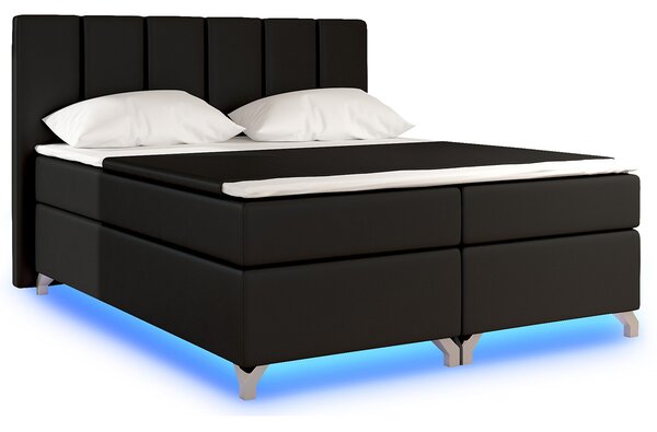 Čalúnená manželská posteľ s úložným priestorom Barino 160 - čierna (Soft 11)