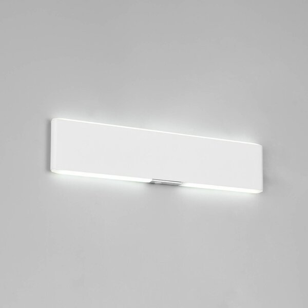 LED akumulátorové nástenné svetlo Conchita, šírka 32 cm, biela, kov,, Biela / opálová, Obývacia izba / jedáleň, kov, Moderný, Nástenné svietidlo
